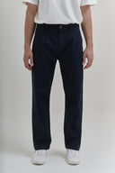 PLEATED WORKER CHINO BLUE
