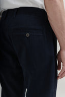 PLEATED WORKER CHINO BLUE