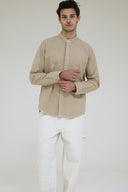 STAND UP COLLAR SHIRT KHAKI