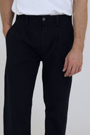 PLEATED WORKER CHINO BLUE
